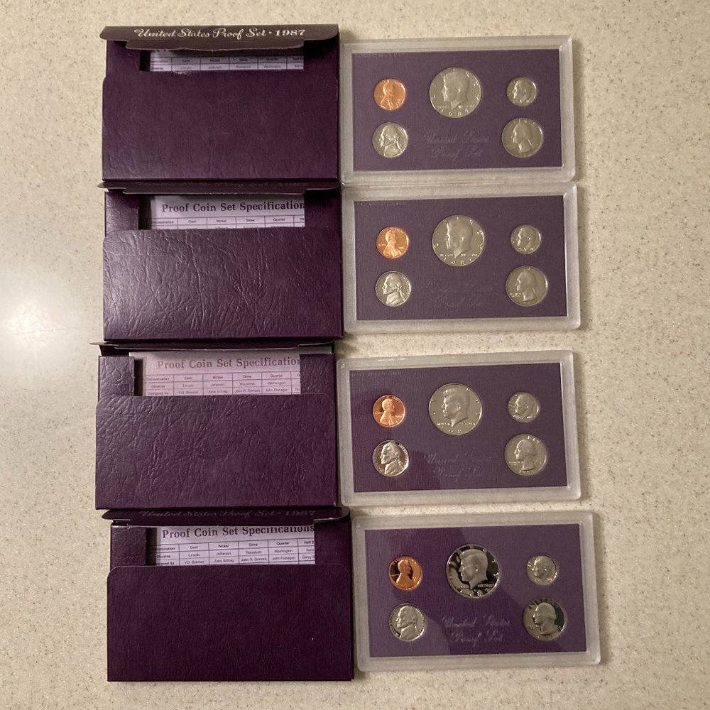 U.S. Mint Proof Sets 1987 Lot of 4